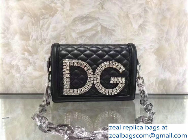 Dolce & Gabbana DG Girls Shoulder Bag In Quilted Nappa Leather Black 2019 - Click Image to Close